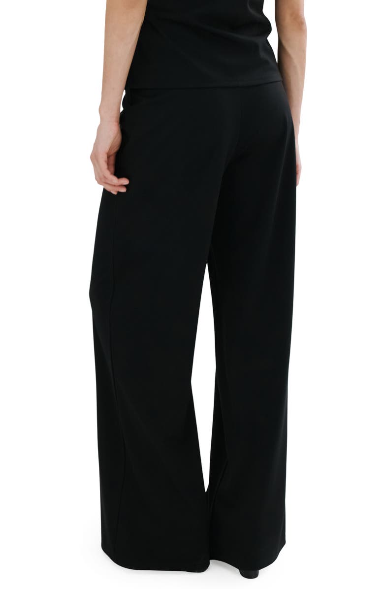 MANGO Pull-On Straight Leg Pants, Alternate, color, Black