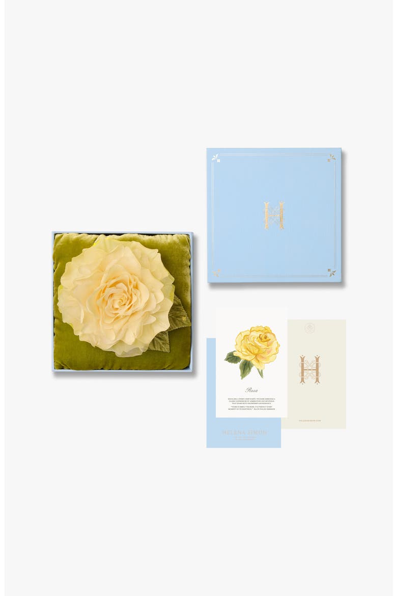 The Large Yellow Rose Floral Brooch, Alternate, color, Yellow
