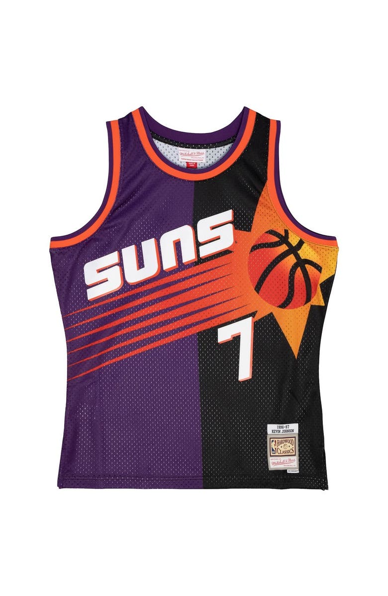 Mitchell & Ness Men's Mitchell & Ness Kevin Johnson Purple/Black Phoenix Suns Hardwood Classics 1996/97 Split Swingman Jersey, Alternate, color, 