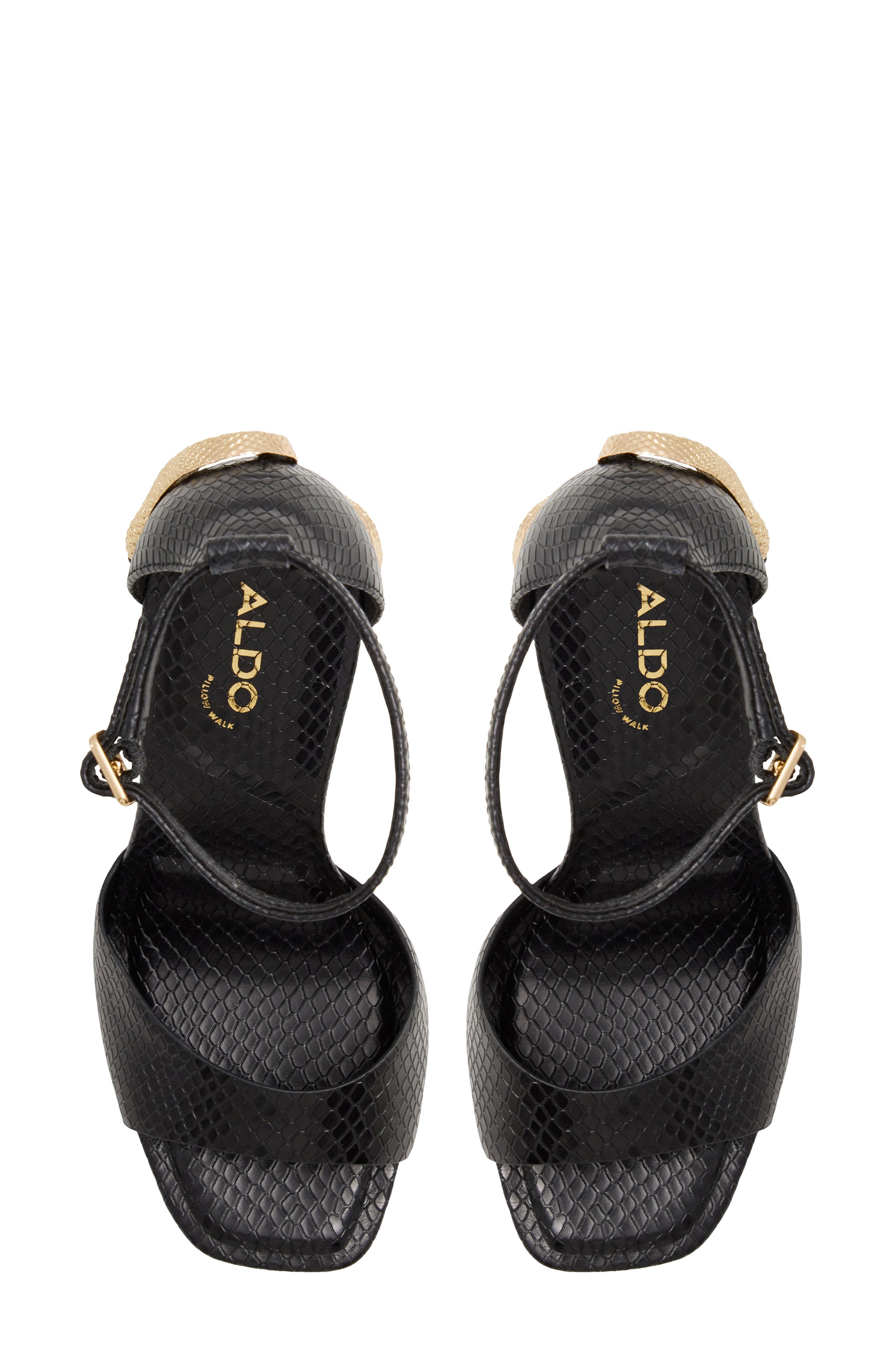 ALDO Medusa Ankle Strap Platform Sandal, Alternate, color, Black