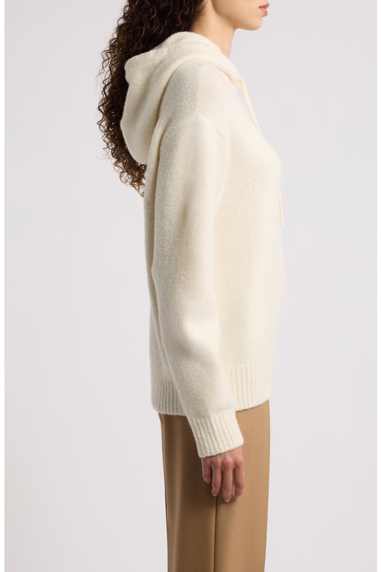Merino Wool & Cashmere Blend Boucle Hoodie, Alternate, color, CREAM