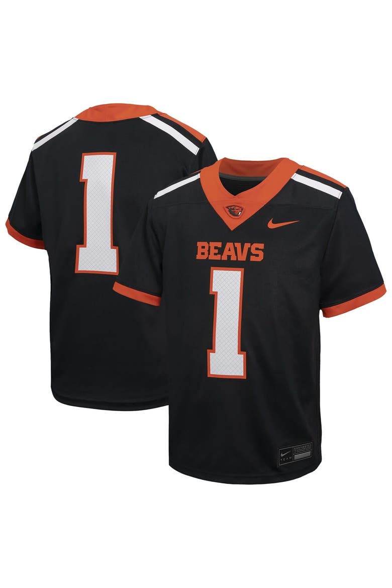 Youth Nike #1 Black Oregon State Beavers Untouchable Football Jersey, Main, color, Black