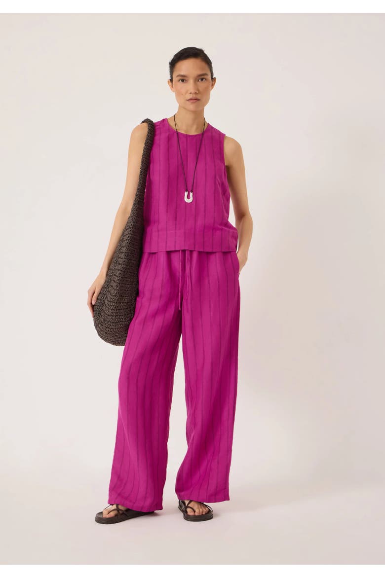 Vera Stripe Linen Blend Shell Top, Alternate, color, Orchid Stripe Pink
