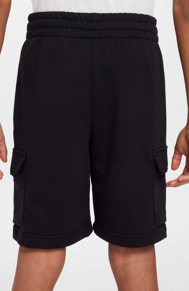 Nike Kids' Club Cargo Sweat Shorts, Alternate, color, Black/ Black/ White