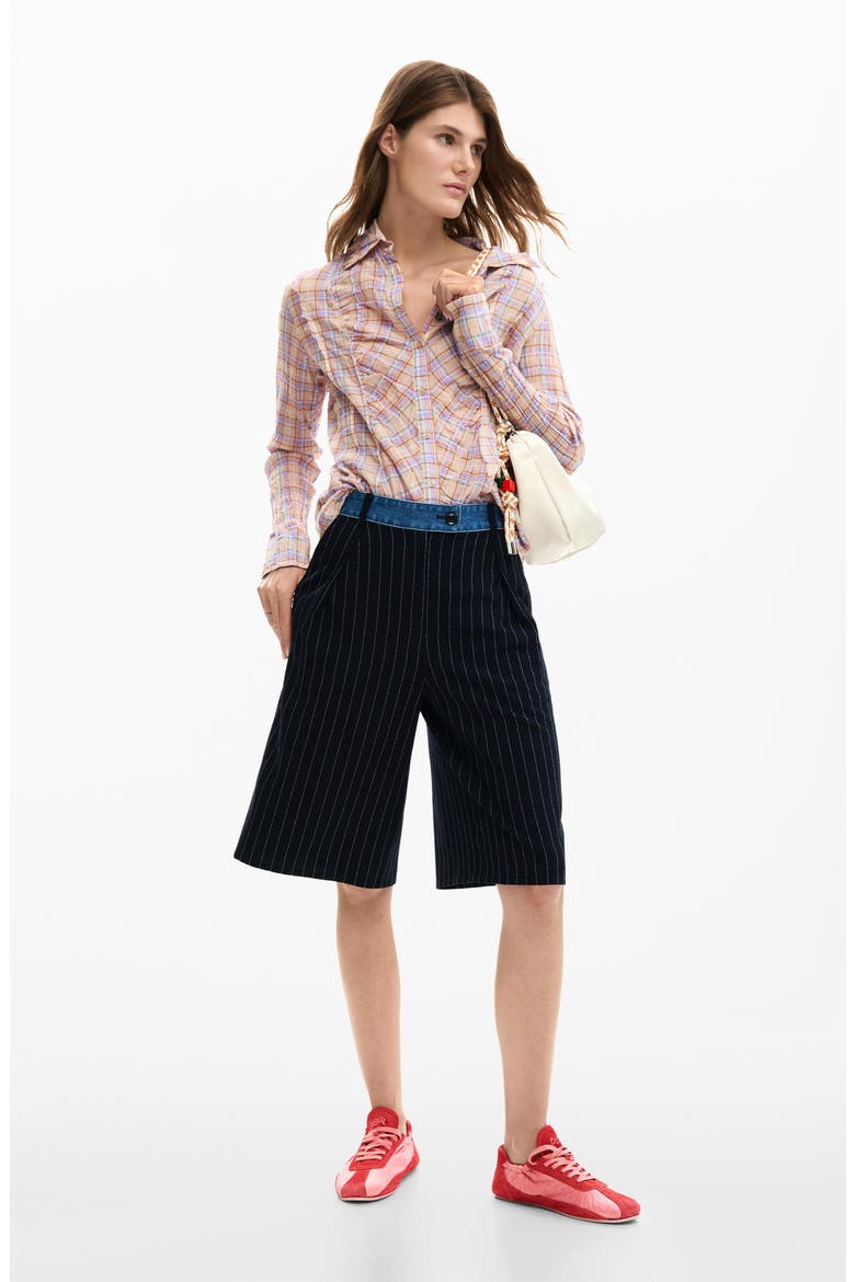 Pinstripe Shorts, Alternate, color, DARK BLUE