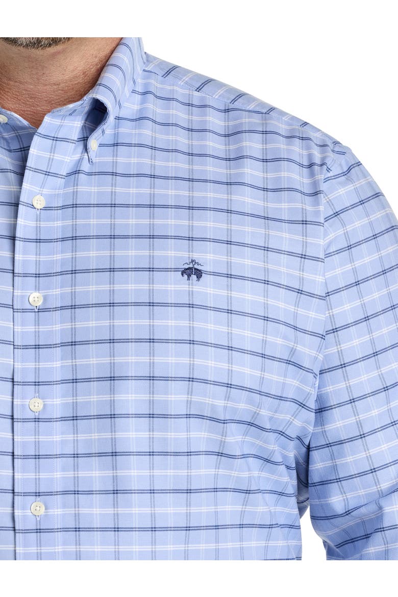 Big & Tall Non-Iron Check Oxford Sport Shirt, Alternate, color, SERENITY