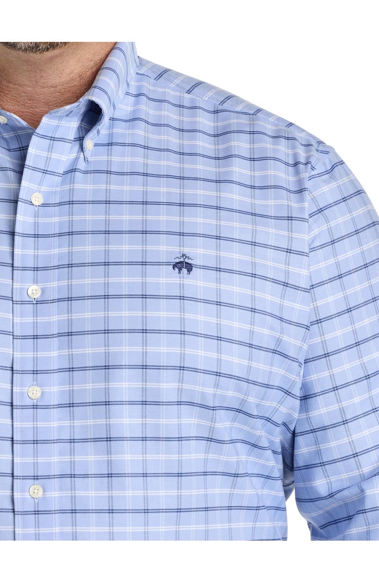 Brooks Brothers Big & Tall Non-Iron Check Oxford Sport Shirt, Alternate, color, Serenity