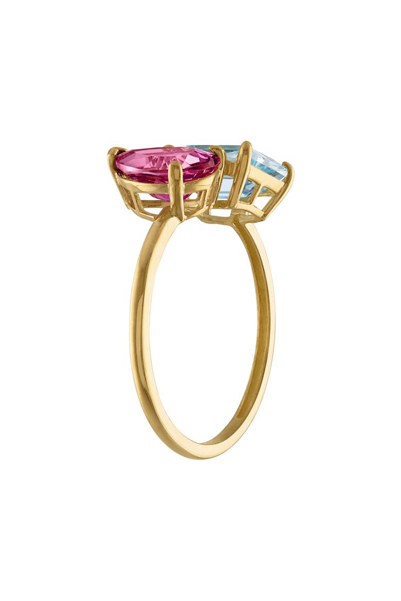 Pink Topaz & Blue Topaz Ring, Alternate, color, YELLOW