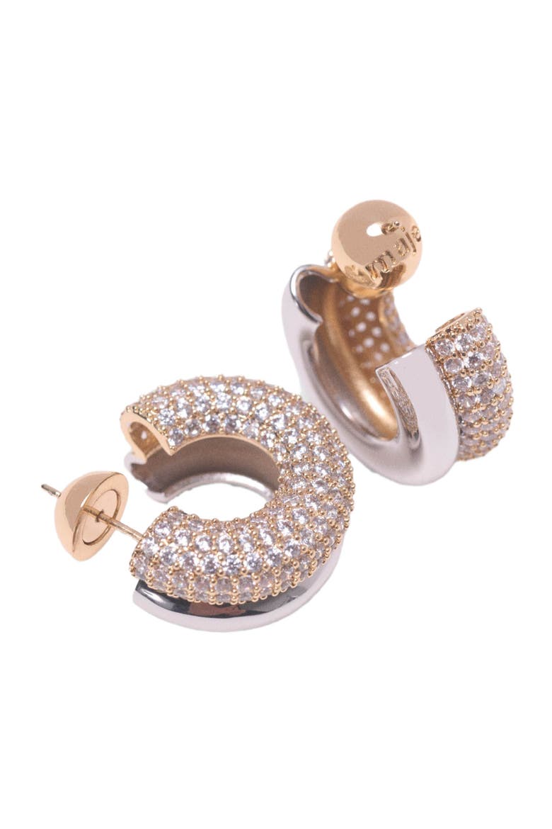 Rhinestone earrings, Alternate, color, Golden / silver