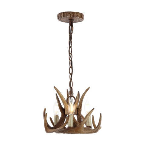 Nelle Adjustable Resin Antler 3-Light LED Chandelier