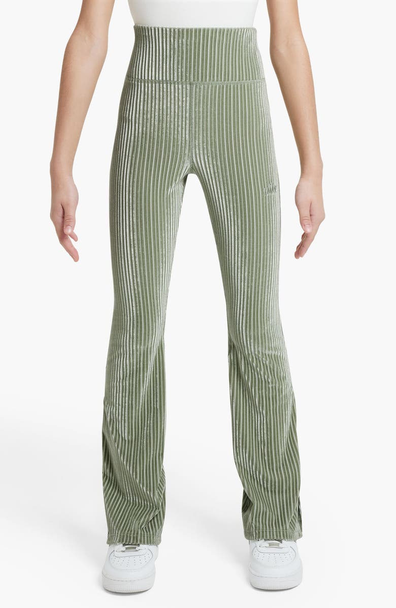 Nike Kids' Sportswear Flare Leggings, Main, color, Oil Green/ Jade Horizon