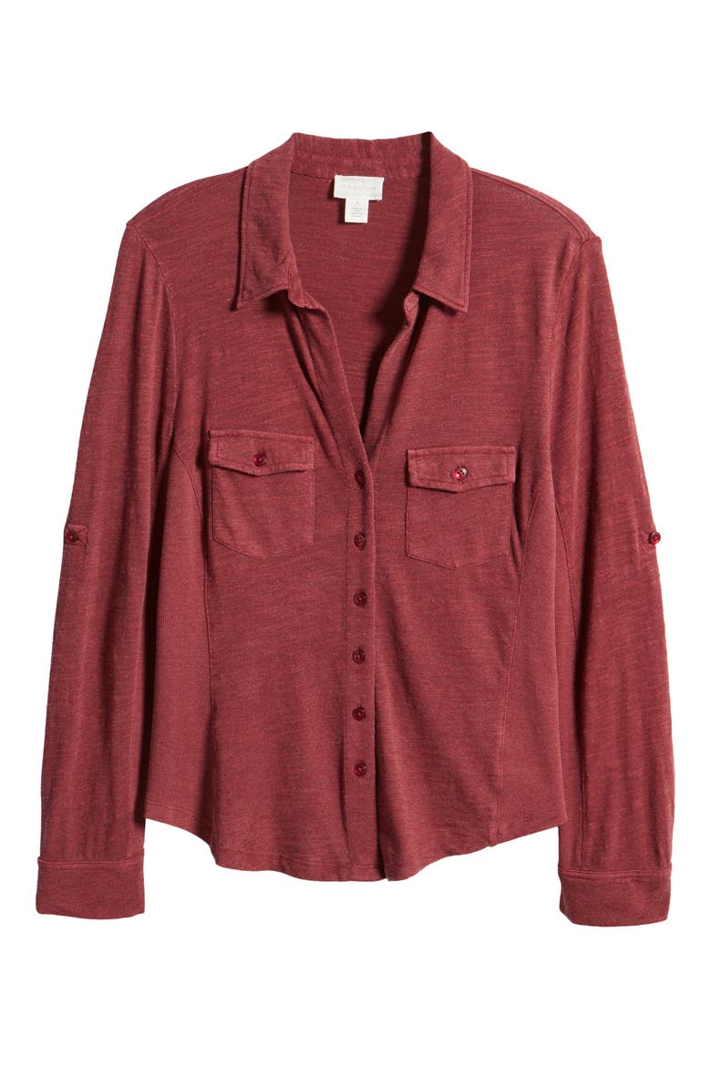 Roll Tab Knit Shirt, Alternate, color, BURGUNDY