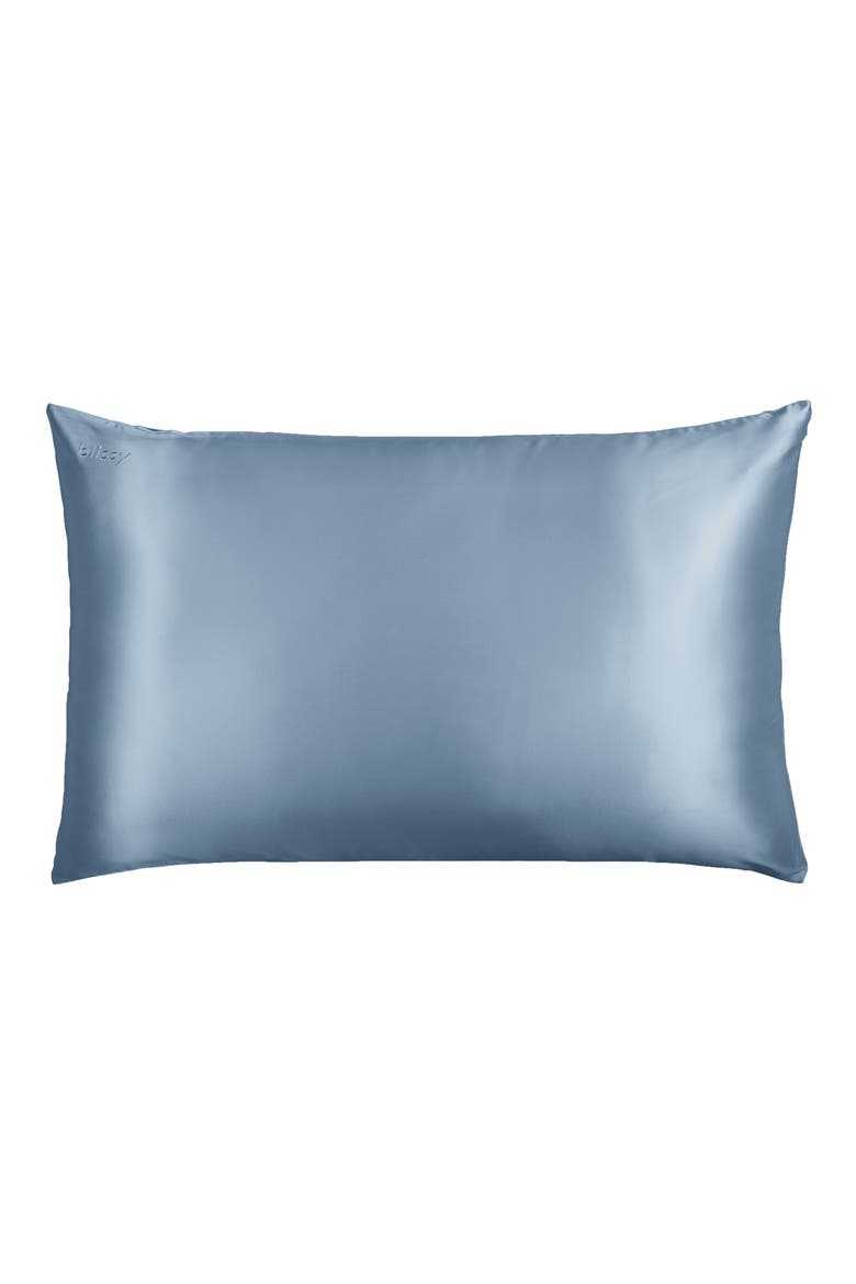 Mulberry Silk Pillowcase, Alternate, color, ASH BLUE