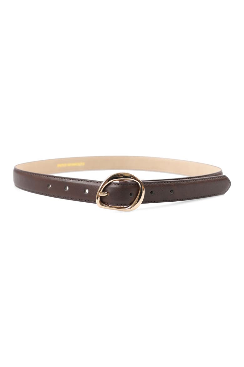 Abstract Faux Leather Belt, Main, color, CHOCOLATE/ GOLD