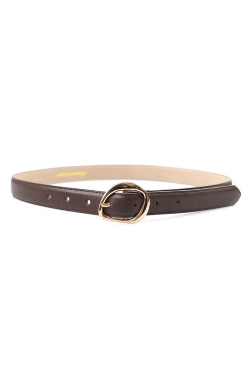 Petit Moments Abstract Faux Leather Belt in Chocolate/gold at Nordstrom, Size Medium/large