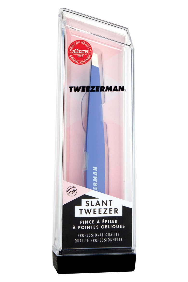 Lapis Blue Slant Tweezer, Alternate, color, BLUE