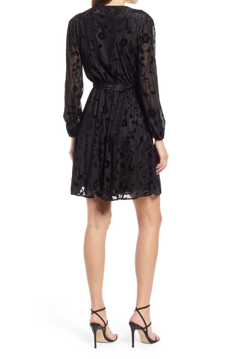 Fraiche by J Anna Burnout Velvet Wrap Dress, Alternate, color, 