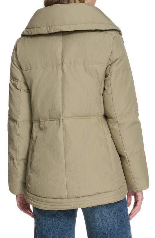 Cole Haan Signature Stand Collar Nylon Twill Insulated Jacket In Green