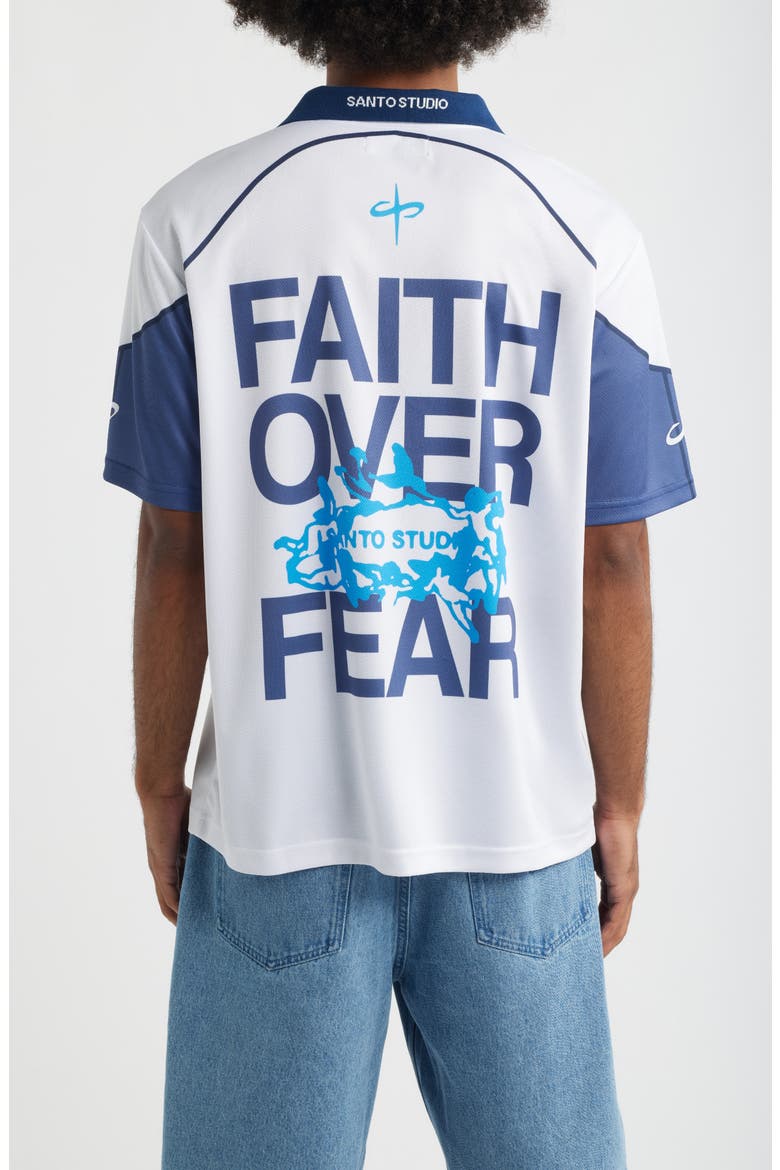 Faith Johnny Collar Short Sleeve Club Jersey, Alternate, color, WHITE