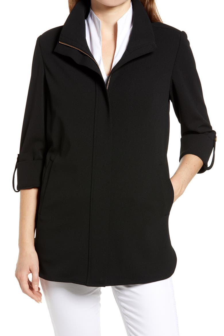 Zip Front Jacket, Alternate, color, BLACK