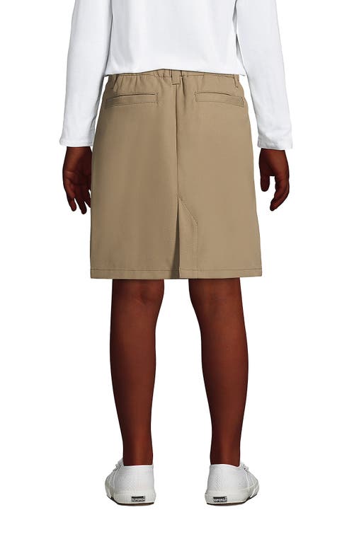 Lands' End School Uniform Girls Active Chino Skort Top Of The Knee In Brown