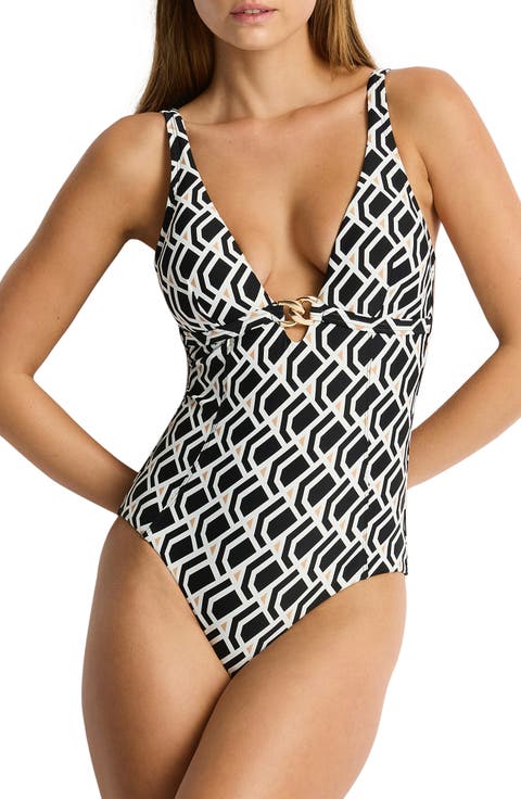Chain Link One-Piece Swimsuit