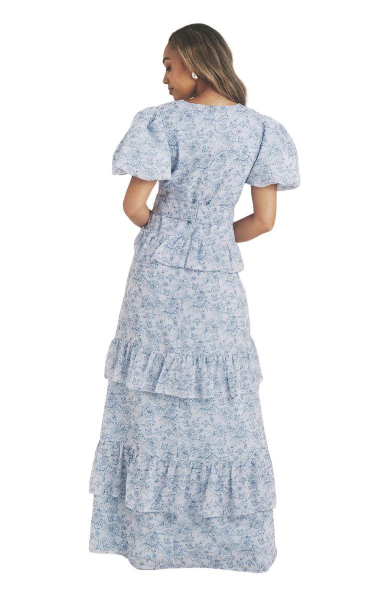 Six Stories Freya Floral Belted Ruffle Maxi Dress, Alternate, color, 