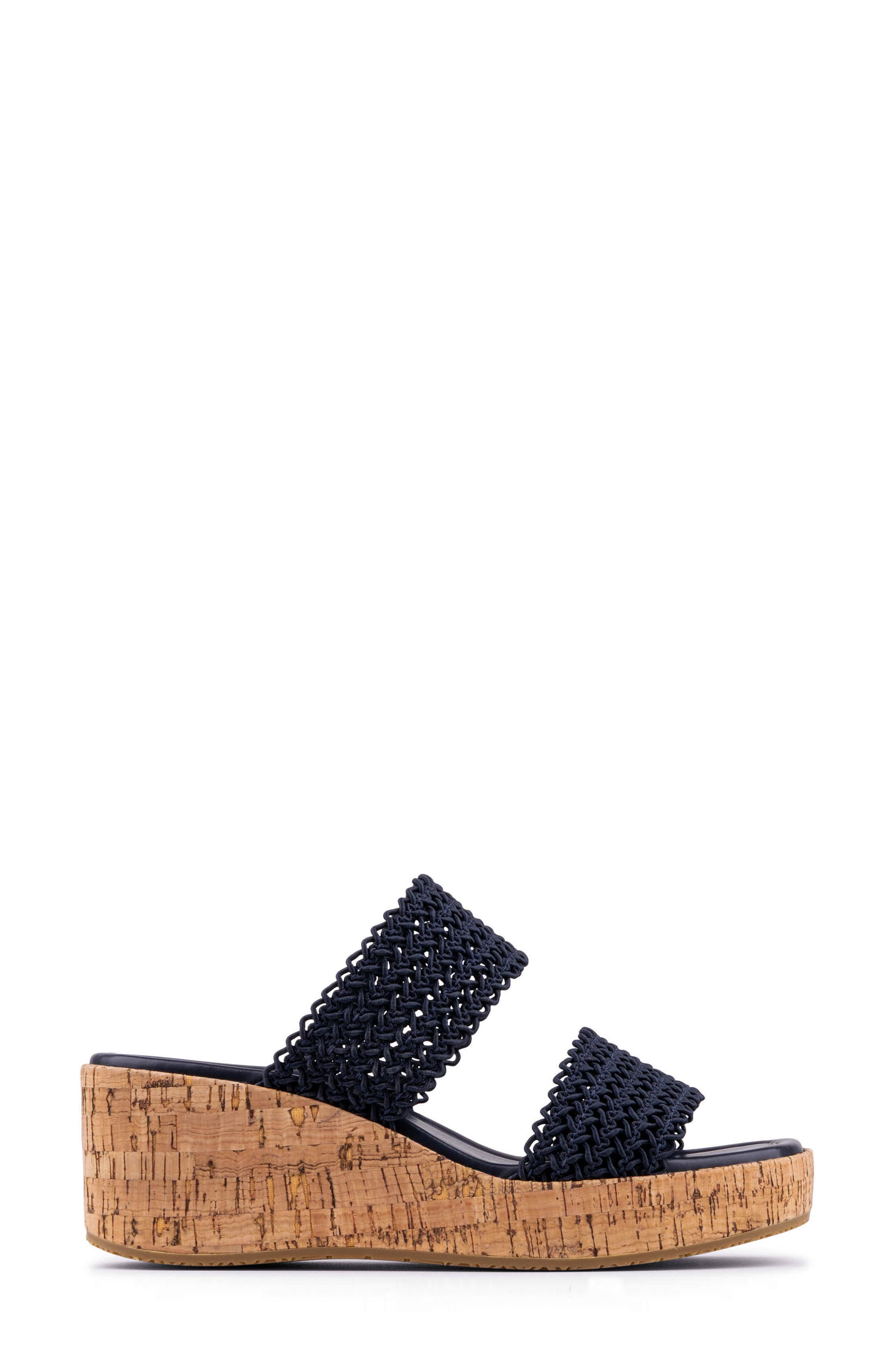 Platform Wedge Sandal, Alternate, color, NAVY