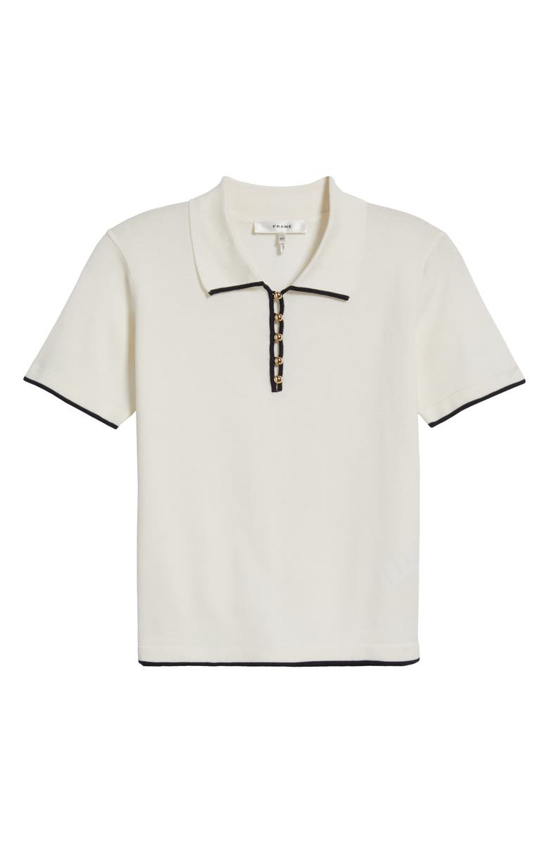 FRAME The Sport Tipped Cotton Polo, Alternate, color, Cream Multi