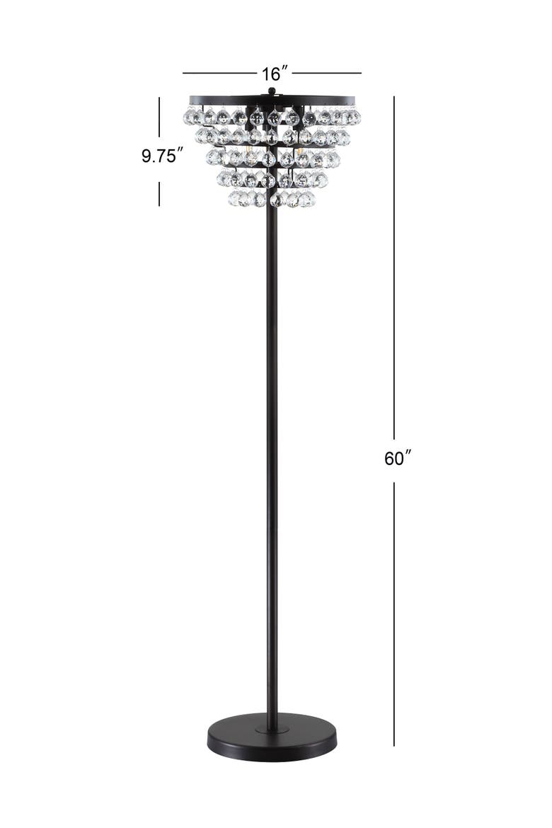 Jemma 60" Crystal/Metal LED Floor Lamp, Alternate, color, Bronze