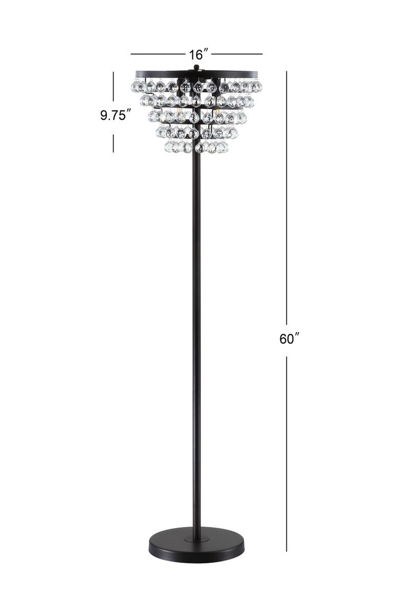 JONATHAN Y Jemma 60" Crystal/Metal LED Floor Lamp, Alternate, color, Bronze