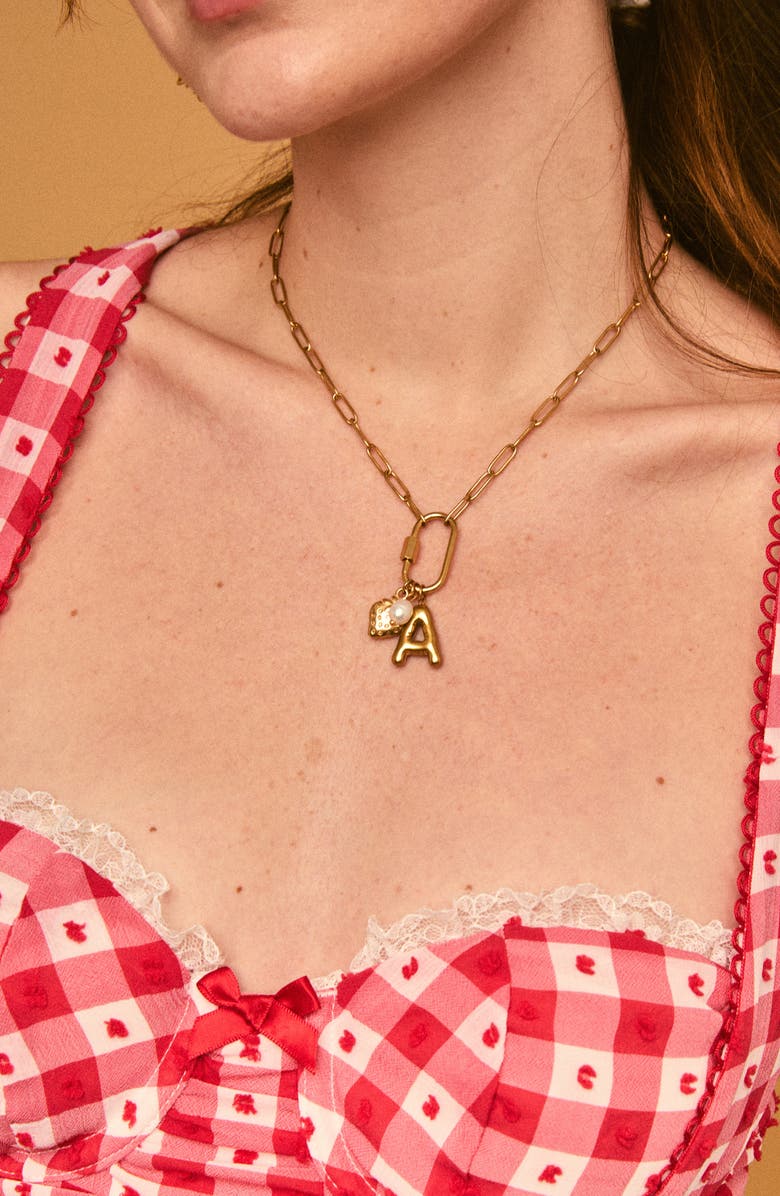 Petit Moments Carabiner Initial Necklace, Alternate, color, Gold-A