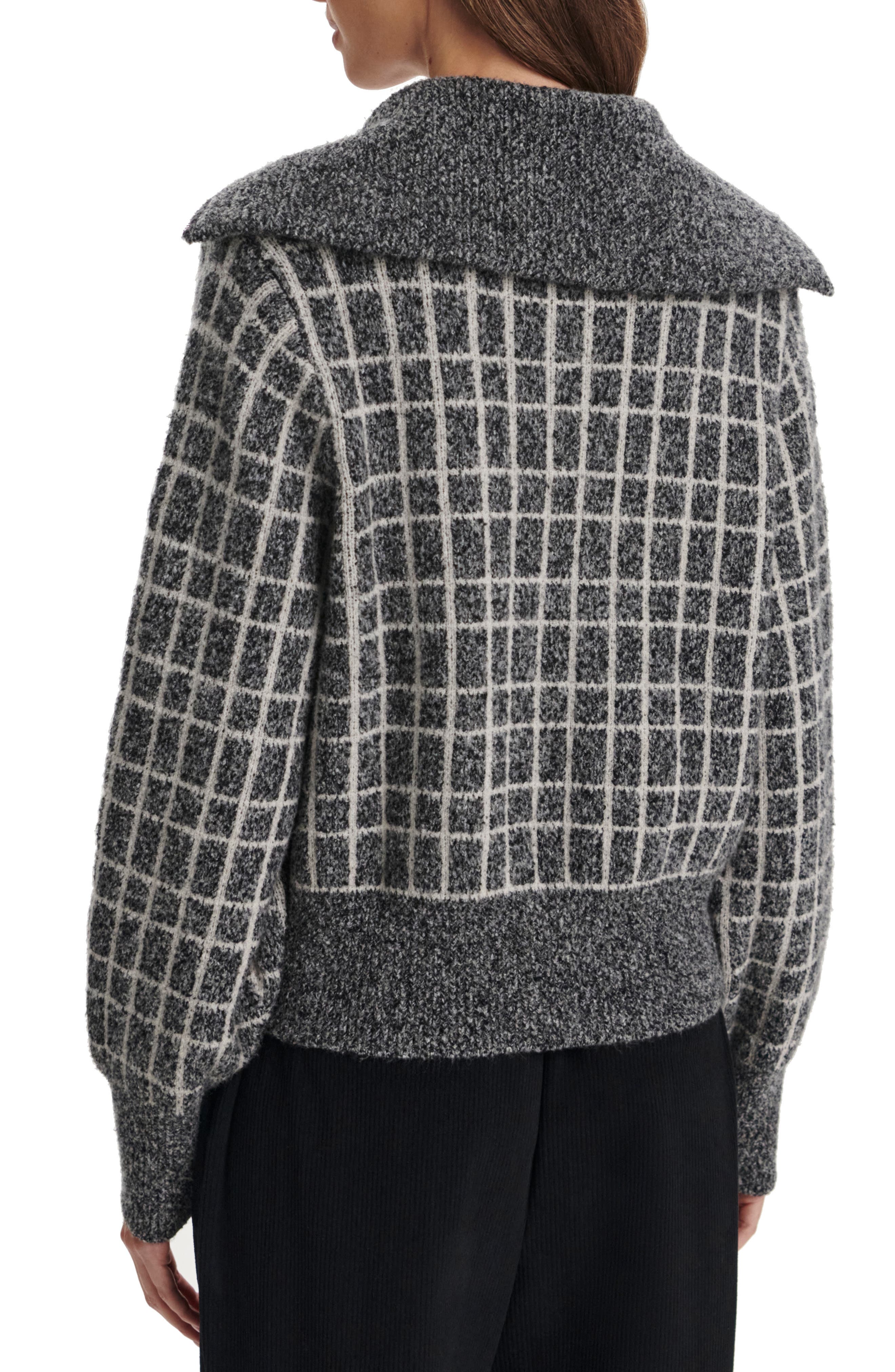 Furley Check Bouclé Half Zip (Women) | Nordstrom
