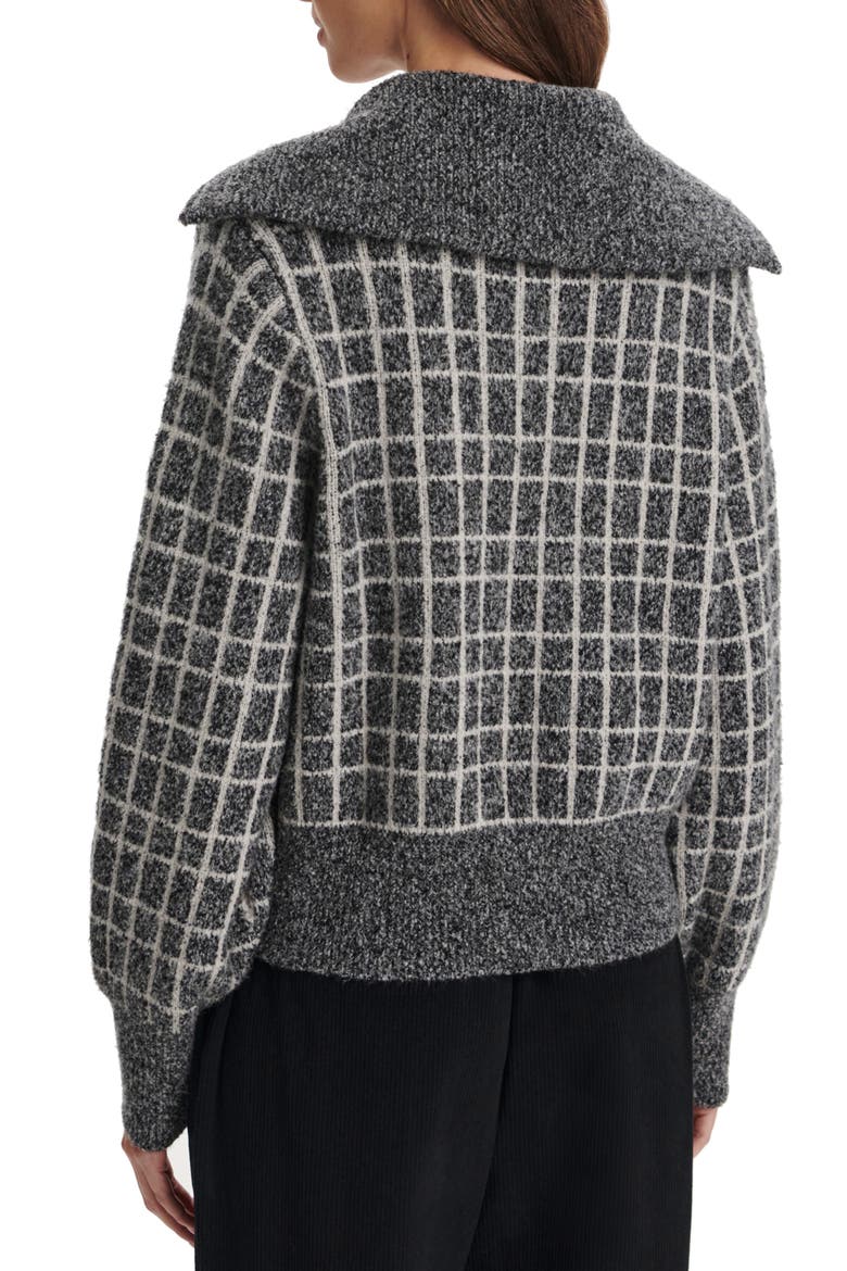 Furley Check Bouclé Half Zip, Alternate, color, CHARCOAL MARL