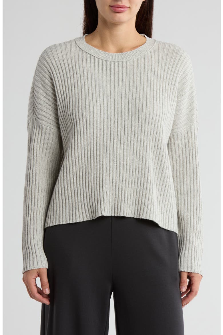 Organic Cotton Blend Rib Sweater, Main, color, SEA SALT