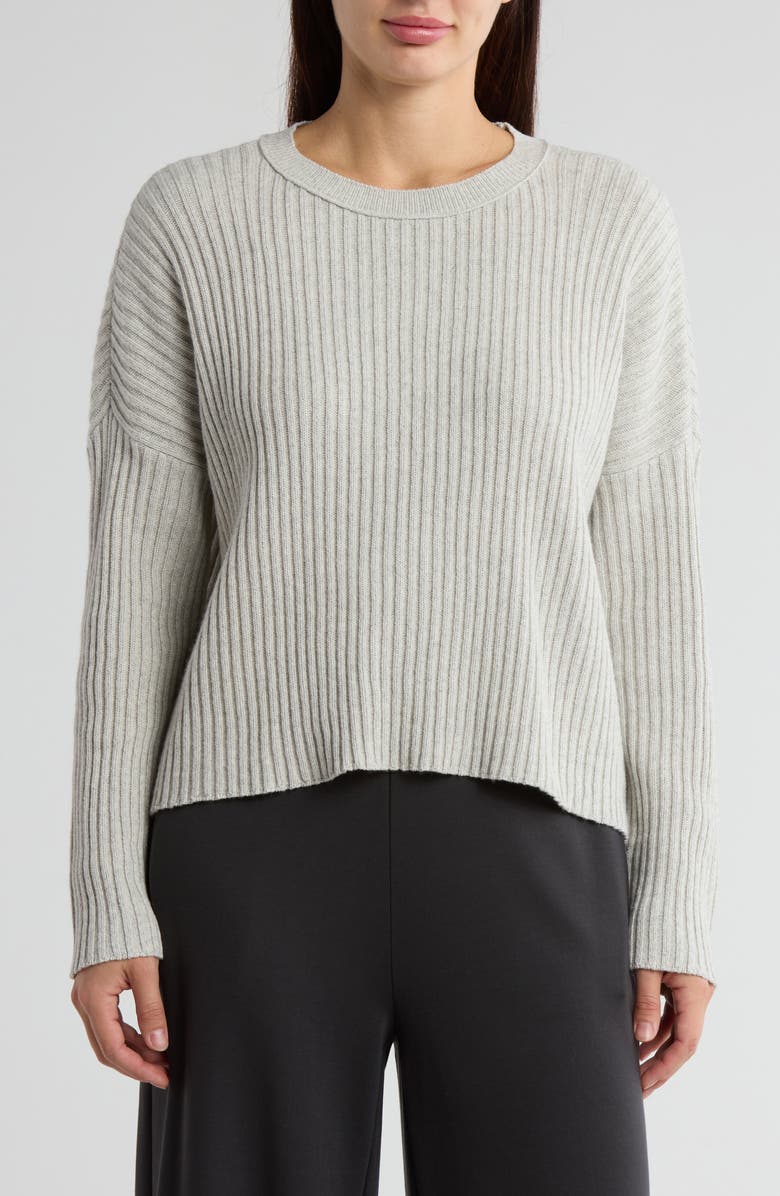 Eileen Fisher Organic Cotton Blend Rib Sweater, Main, color,