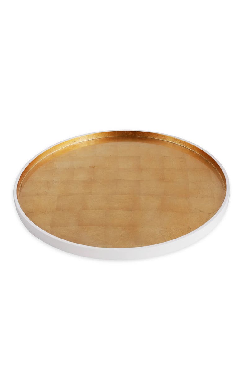 BEATRIZ BALL Collection INDOCHINE Round Lacquered Tray, Main, color, White And Gold