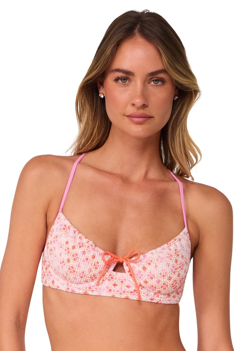 Maggie Underwire Bikini Swimsuit Top, Alternate, color, Coral Kiss Scrunch