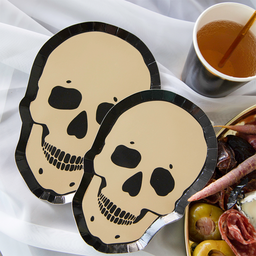 Jollity & Co . Gold Skull Plates In Brown