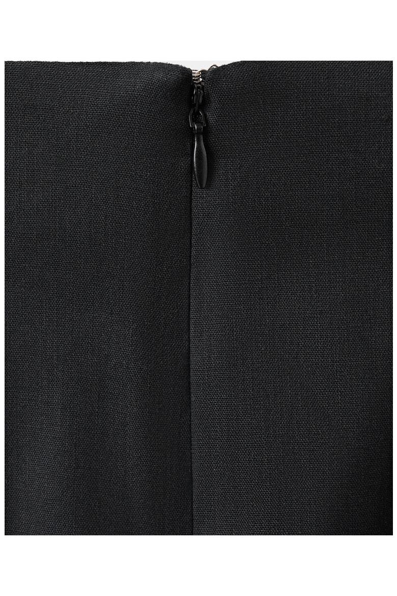Stretch Linen & Cotton Blend Midi Skirt, Alternate, color, BLACK