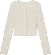 Lunya Short Sleeve Pointelle Cardigan