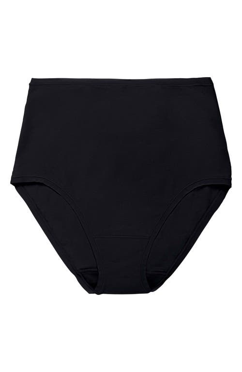 Natori Bliss Bare Cotton High Waist Briefs In Black