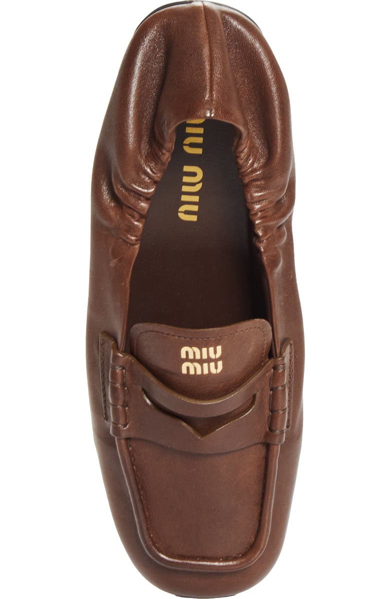 Miu Miu Ruches Leather Loafer, Alternate, color,