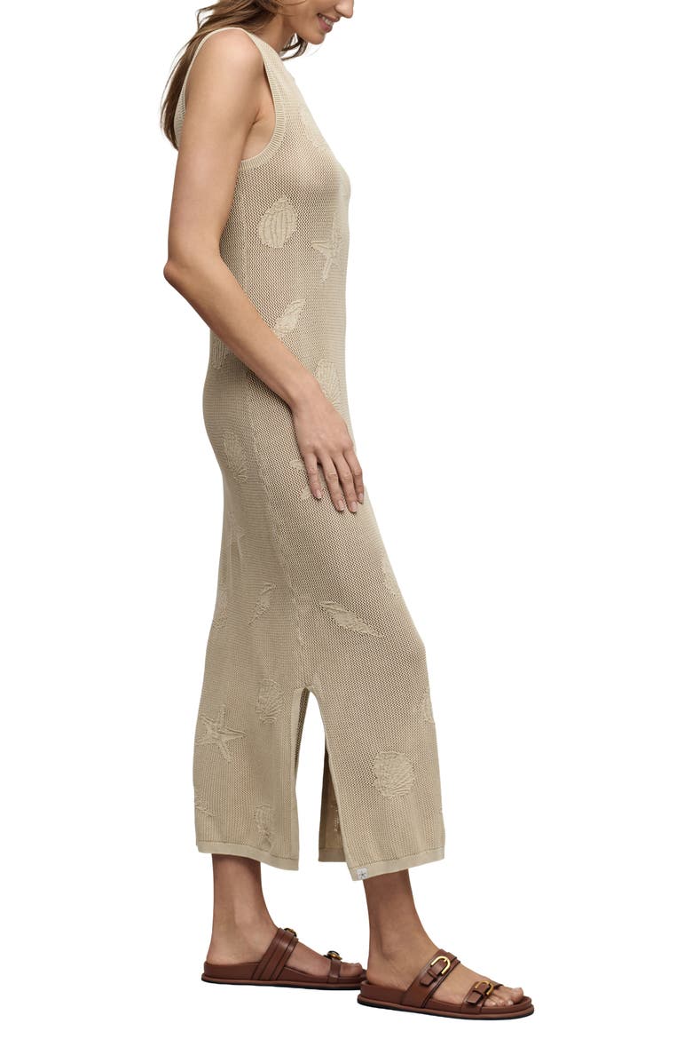 Sunbleached Shell Open Stitch Cotton Maxi Dress, Alternate, color, STONE