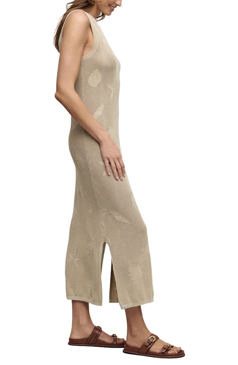 Barefoot Dreams<sup>®</sup> Sunbleached Shell Open Stitch Cotton Maxi Dress, Alternate, color, Stone
