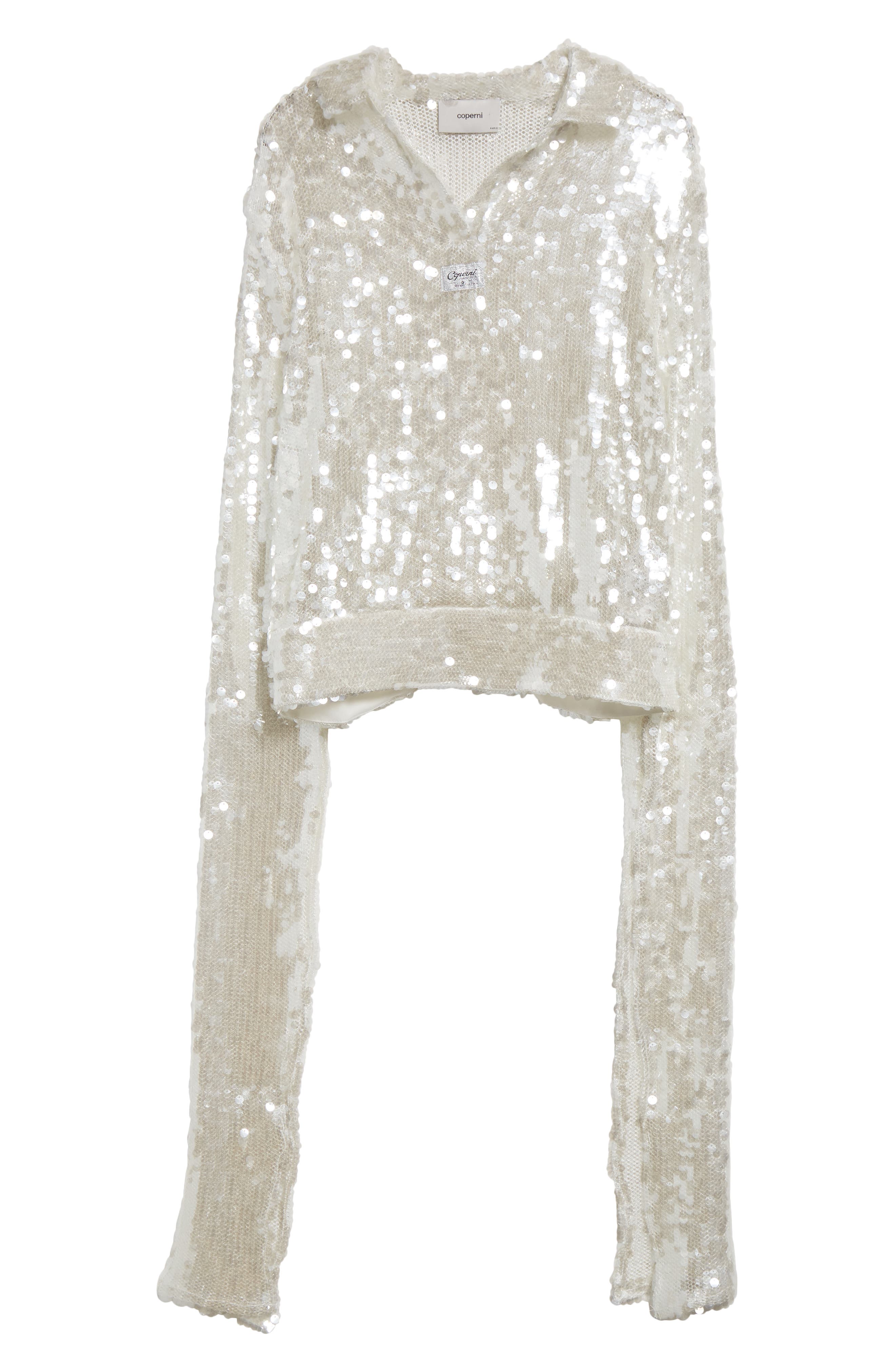 zara draped sequin blouse