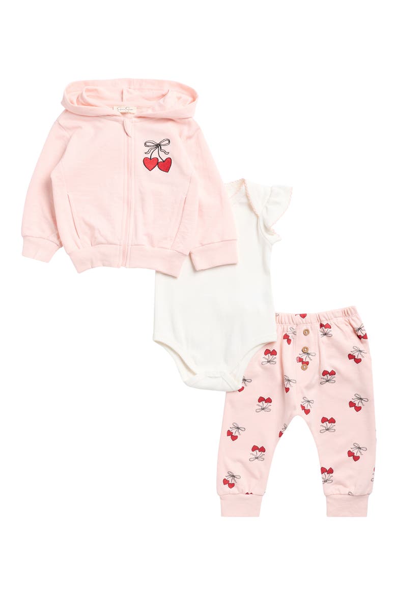 Kids' 3-Piece Hoodie, Bodysuit & Joggers Set, Main, color, PINK
