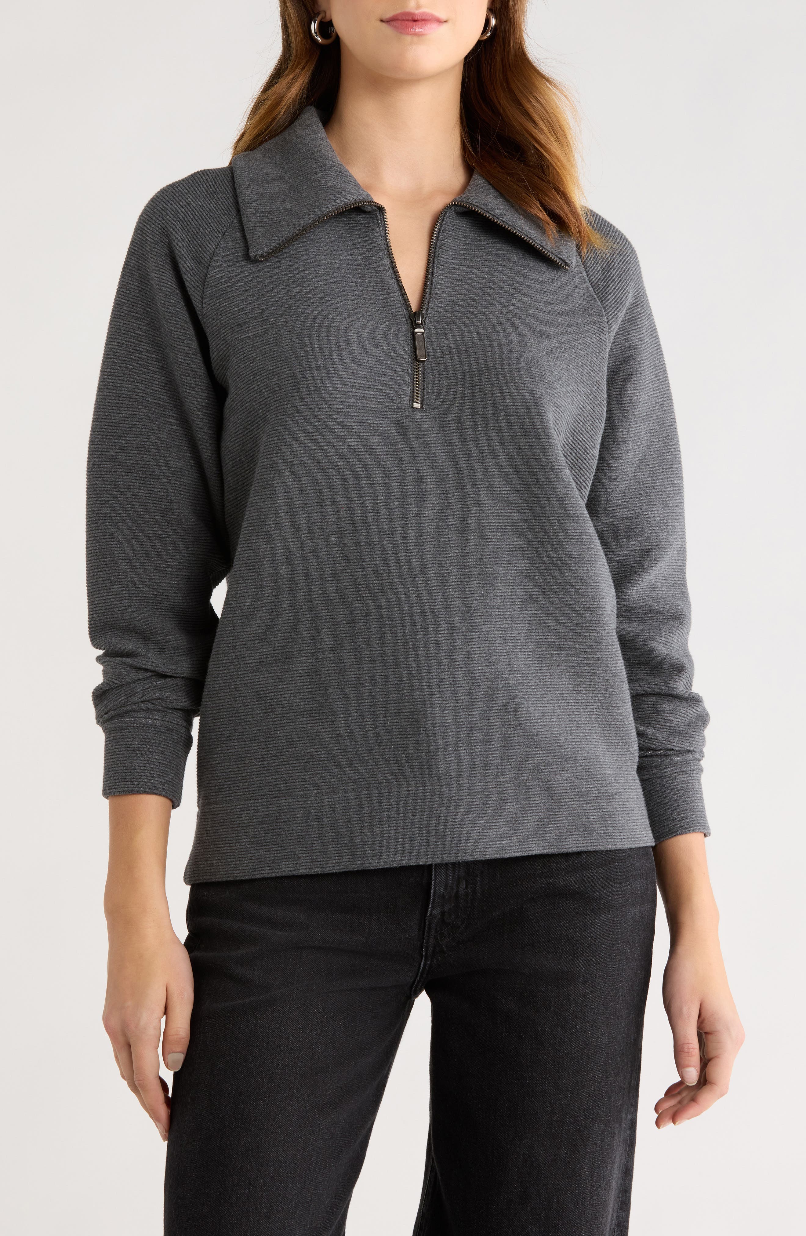Caslon® Ottoman Half Zip Pullover