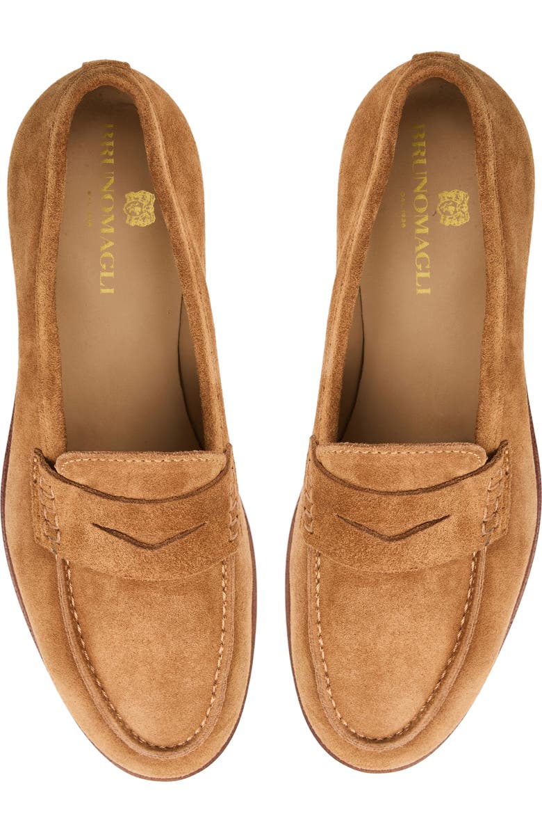 Bruno Magli Lixia Penny Loafer, Alternate, color, Cognac Suede