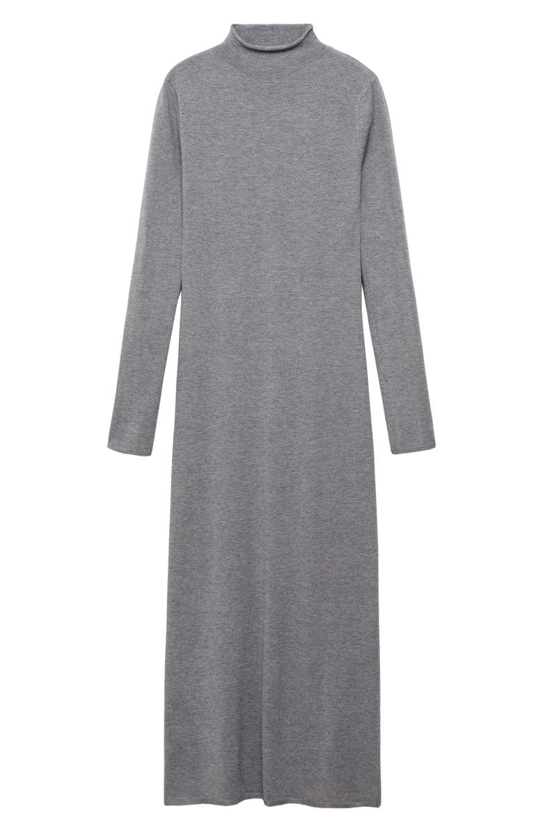 MANGO Perkins Long Sleeve Knit Dress, Alternate, color,
